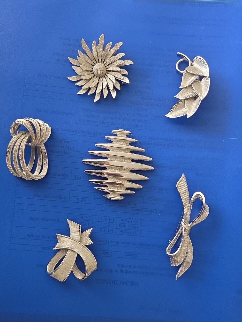 Vintage Coro Coro Pegasus Six Brooches Pins Lot All Signed Silver Color Metal